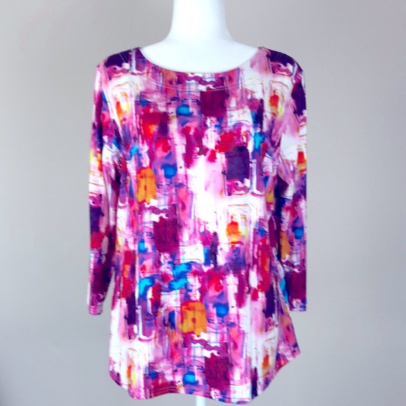 Peck & Peck Tops - Peck & Peck Multicolor Round Neck Top